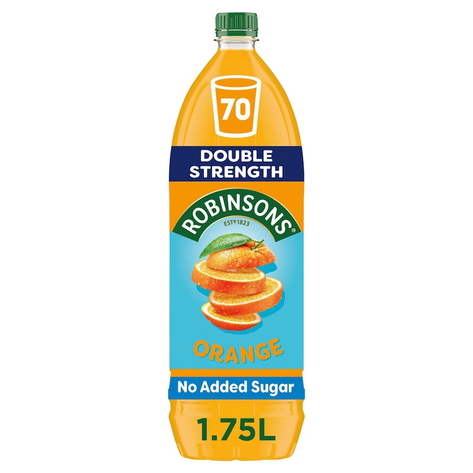 Robinsons Double Strength Orange No Added Sugar Squash 1.75L 